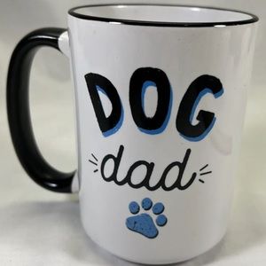 Orca Coatings Dog Dad With Blue Dog Paw $ Black Handle 15 Oz Coffee Mug Cup